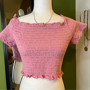 Pink Scrunchie Crop top size XXL